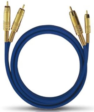 OEHLBACH 2032 kabel audio 1 m 2 x RCA Niebieski
