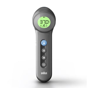 Braun BNT 400 BK Thermometer mit Fernmessfunktion Grau Stirn Tasten