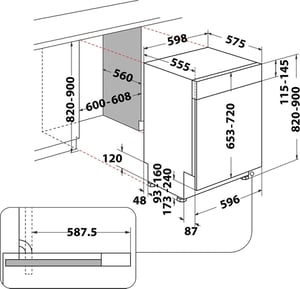 Whirlpool WBC3C26B Częściowo wbudowany 14 komplet.