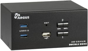 Inter-Tech AS-22HUS przełącznik KVM Czarny