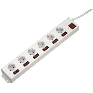 Hama 137239 Steckdosenleiste 1,4 m, 6 x Netzsteckdose, für den Innenbereich, Weiß