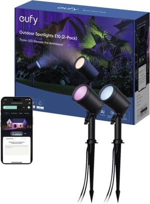 Eufy Outdoor Spot Light E10 (2-pack) Ytmonterad spotbelysning Icke-utbytbar LED-ljuskälla