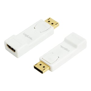 LogiLink CV0057 DisplayPort to HDMI Cable Adapter, White, Yellow