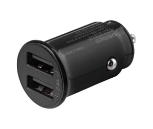 Deltaco USB-CAR124 ładowarka do urządzeń przenośnych Uniwersalne Czarny Zapalniczka Automatyczna