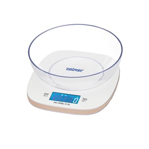 Zelmer ZKS1451 Kitchen Scale, White, Square Top, Electronic Kitchen Scale