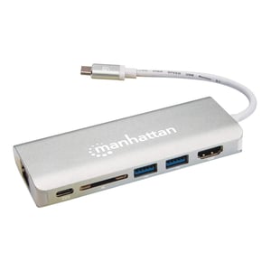 Manhattan 152075 stacja dokująca Przewodowa USB 3.2 Gen 2 (3.1 Gen 2) Type-C Aluminium