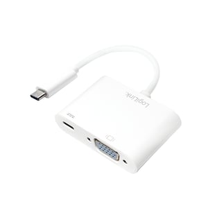 LogiLink 0,14 m, 2xUSB-C/VGA, externe USB-Grafikkarte, 1920 x 1200 px, weiß