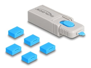 DeLOCK Zestaw blokady portu USB do żeńskiego portu USB Typu-A 5 sztuk + narzędzie do blokowania