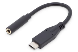 Digitus Adapter / USB-C-ljudkonverterare, USB-C/kontakt – 3,5 mm-uttag/kontakt