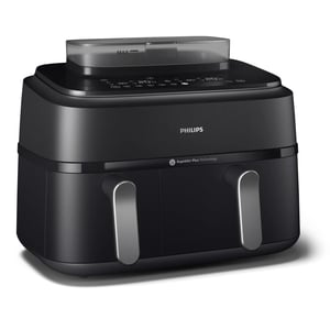 Philips 5000 series NA551/00 frytkownica Podwójny 9 l Autonomiczny 2750 W Frytkownica na gorące powietrze Czarny, Srebrny