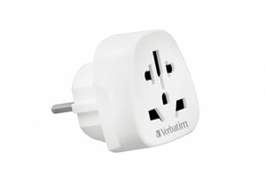 Verbatim WTEU-02 Adapter für Typ-F-Netzstecker, universell, weiß