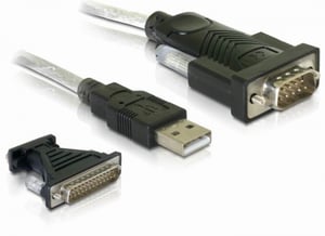 DeLOCK 61308 Parallelkabel, schwarz, USB Typ A, DB-9