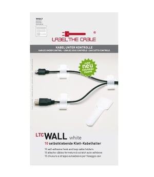 Label-the-cable WALL kabelband med kardborreband, vitt, 10 st.
