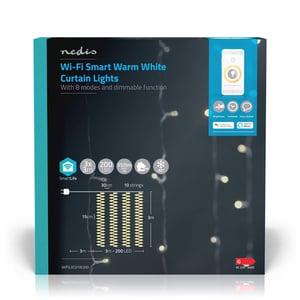 Nedis WIFILXC01W200 dekorativ belysning Lätt dekorationsljusslinga 200 st. LED 3,92 W G