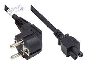 Alcasa P0105-S018 kabel zasilające Czarny 1,8 m Wtyczka zasilająca typu E+F C5 panel