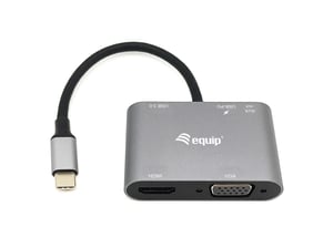 Equip 133483 Dockingstation, kabelgebunden, USB 3.2 Gen 1 (3.1 Gen 1), Typ C, Schwarz, Grau