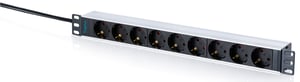 Digitus 1U Aluminum PDU, rackmountable, 9x Safety outlet rozdzielacz zasilania PDU 9 x gniazdo sieciowe Czarny, Srebrny