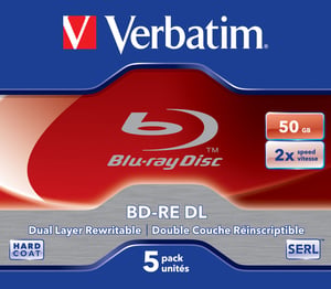Verbatim BD-RE DL 50 GB 2 x 5-pack i jewel case, 5 st.
