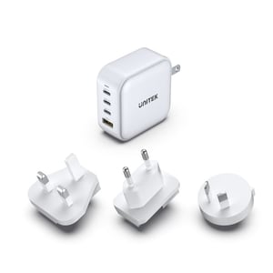 UNITEK Travel Quad GaN Uniwersalne Biały Prąd przemienny Szybkie ładowanie Wewnętrzna