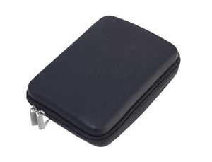 TROIKA CBO11/BK Cosmetic Bag, Black, Leather, Velvet