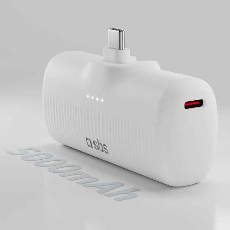 фото Зовнішній акумулятор (павербанк) SBS EcoPower Bank 5000 mAh White (TEBB5000PLUGWGRS)