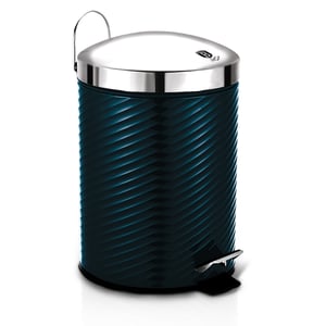 Berlinger Haus BH/6436 Mülleimer 12 l, rund, Kunststoff, Edelstahl, Farbe: Aqua