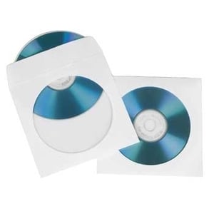 Hama CD Paper Sleeves, white, 50 pcs/Pack 1 dysków Biały