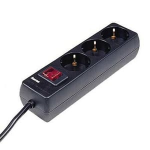 Hama 00030392 Surge Protector, Black, 3 x 230 V AC Outlets, 1.4 m