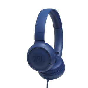 JBL Tune 500 Hörlurar med sladd, huvudbåge, samtal/musik, blå