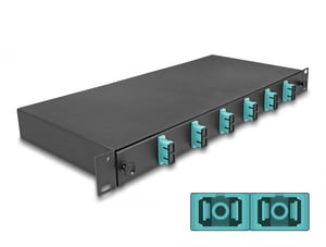 DeLOCK 19″ Fiber Optic Patch Panel, 6 x SC Duplex OM3, 1U, Fully Assembled