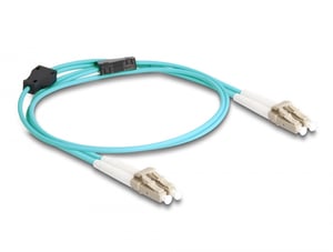 DeLOCK Glasfaserkabel mit Metallverstärkung, LC-Duplex auf LC-Duplex, Multimode OM3, 1 m