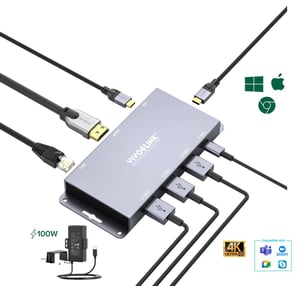 Vivolink VLUSBCHUB2 USB 3.2 Gen 2 (3.1 Gen 2) Type-C-Hubs und -Hub-Sammler, 10000 Mbit/s, grau