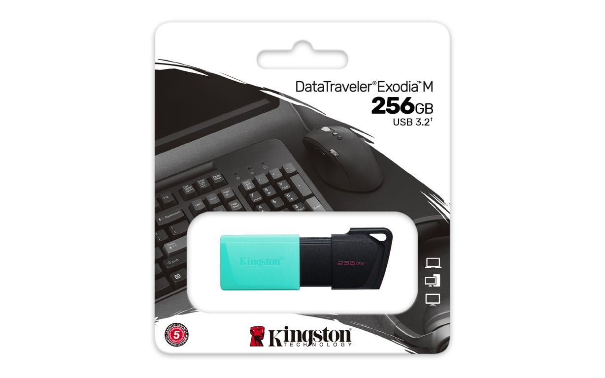 Kingston Technology DataTraveler 256GB USB3.2 Gen1 Exodia M (Czarny/turkusowy)