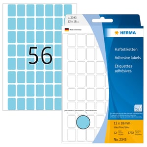 HERMA 2343 Self-Adhesive Labels, Rounded Rectangle, Blue, 1,792 pcs.