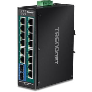 Trendnet TI-PG162 Netzwerk-Switch, unmanaged, Gigabit-Ethernet (10/100/1000), PoE-Unterstützung, schwarz