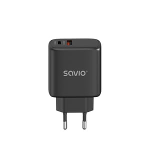 Savio LA-06/B USB Quick Charge Power Delivery 3.0 30W Internal Charger Headset, Mickey Mouse, Tablet, Phone, Watch Black External