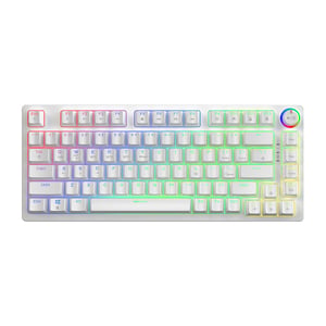 Savio Phenix WHITE GAT YELLOW Gaming-Tastatur USB + Bluetooth QWERTY US-amerikanisch/international Weiß