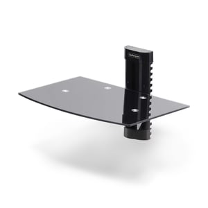 StarTech 1B-WALL-MOUNT-SHELF Audio/Video Equipment Shelf, Black, Tempered Glass