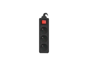 Lanberg PS1-03E-0300-BK grenuttag 3 m 3 x nätuttag Inomhus/Utomhus Svart