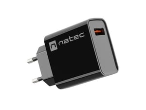 NATEC RIBERA Uniwersalne Czarny Prąd przemienny Szybkie ładowanie Wewnętrzna