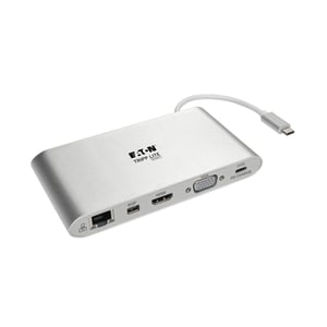 Tripp Lite U442-DOCK1 Wired USB 3.2 Gen 1 (3.1 Gen 1) Type-C Docking Station, Silver