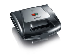 Severin SA 2968 våffeljärn för 2 våfflor, 1000 W, svart, krom