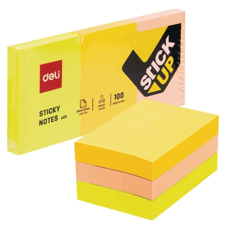 Deli D337199 karteczka samoprzylepna Prostokąt Różne kolory 300 ark. Samoprzylepny