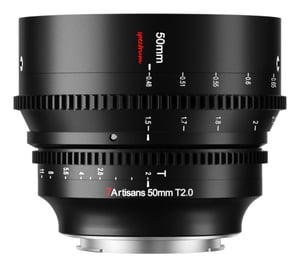 7Artisans 50 mm T2.0 Canon RF spiegellose Kamera/Spiegelreflexkamera mit einem Objektiv Kinoobjektiv Schwarz