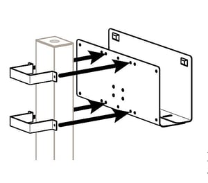 Ergotron Attachment Options 3" x 3" Post Peripheral Bracket. Szary