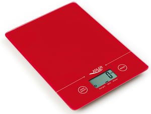 Adler AD 3138 Red Rectangular Countertop Digital Kitchen Scale
