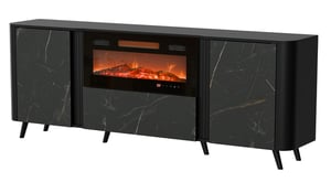 Cama Komoda Volare 200 x 39 x 75 cm czarna/san sebastian + kominek