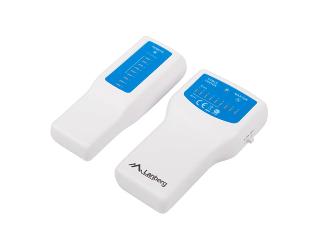 Lanberg NT-0402 tester kabli sieciowych Tester PoE Niebieski, Biały