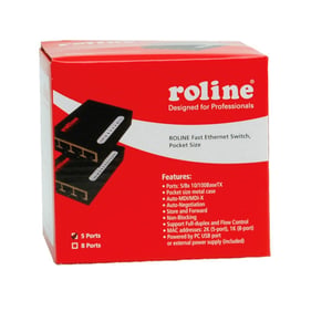 ROLINE Fast-Ethernet-Switch, Pocket, 5 Ports