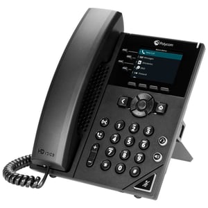 POLY 250 VoIP Phone, Black, 4-line LCD